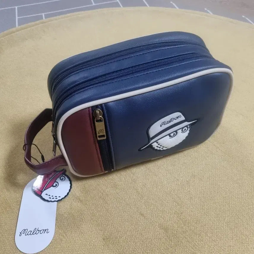 [BUNJANG] Malbon Golf Classic Pouch Bag Navy / 말본 골프 클래식 파우치백 가방