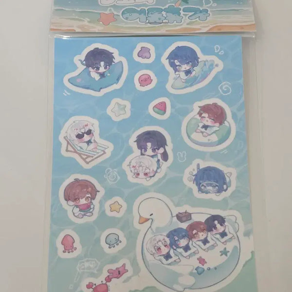 [BUNJANG] Gyedamcheulgeun D-Jo Summer Vacation Character Sticker Set (Sealed) / 괴담출근 D조 스티커 미개봉 이자헌 은하제 박민성 김솔음 여름휴가