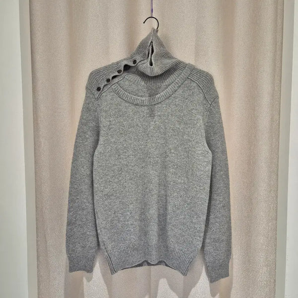 [BUNJANG] Wooyoungmi Wool Layered Neck Knit Pullover Grey / (M)우영미 울 레이어드 넥 니트 풀오버 그레이