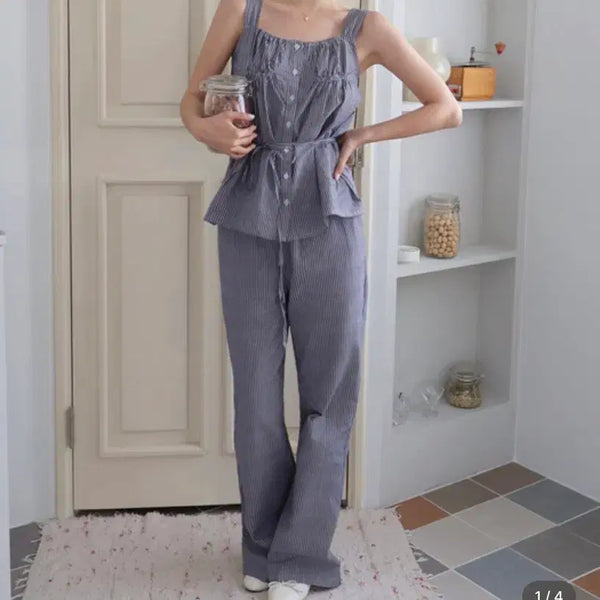 [BUNJANG] LeBETI Pin Stripe Setup Navy / (정가 19만원) 르베티 핀 스트라이프 셋업 _네이비