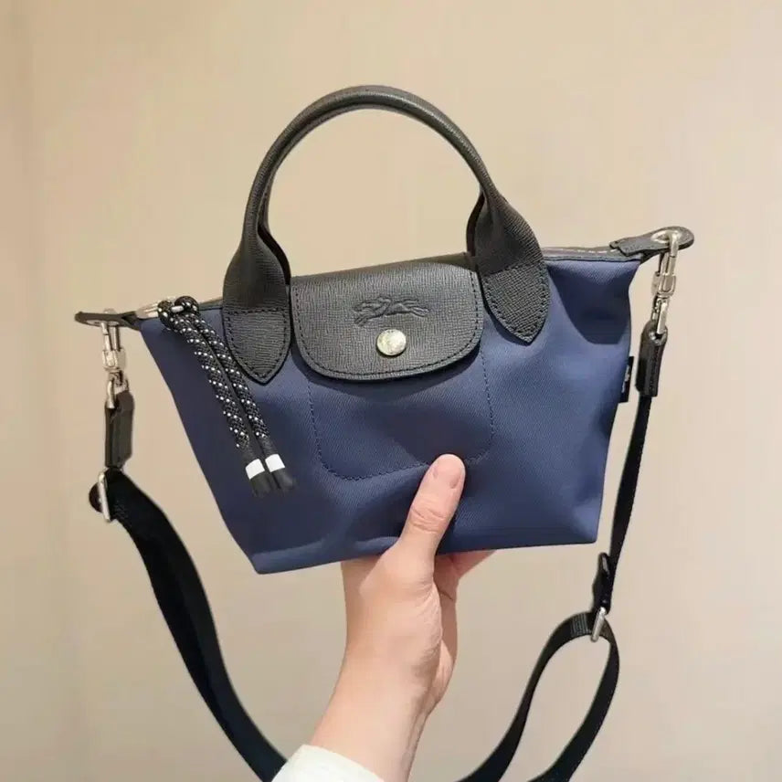 [BUNJANG] Longchamp Le Pliage Energy Mini Tote Bag Navy Nylon with Detachable Shoulder Strap / Longchamp 에너지 라인 미니 토트백 남색 나일론 가방 분리형 숄더스트랩 포함 새상품 중고