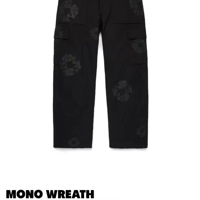 [BUNJANG] Denim Tears Mono Wreath Cargo Pants Black 36x34 / 데님티어스 모노 리스 카고 팬츠 블랙 36X34