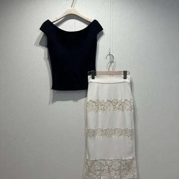 [BUNJANG] Dolce & Gabbana Silk Lace Midi Skirt / 돌체앤가바나 실키 레이스 미디스커트