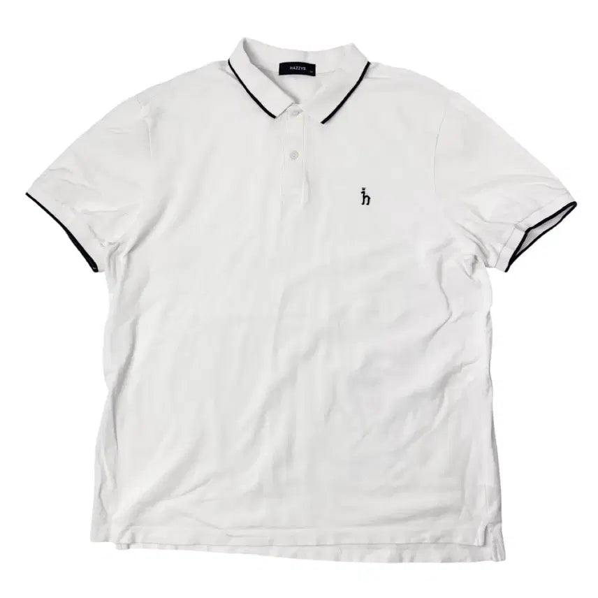 [BUNJANG] Hazzys White Short-Sleeve Polo Shirt (Size 110) / 헤지스 반팔 카라티 피케티 화이트 110