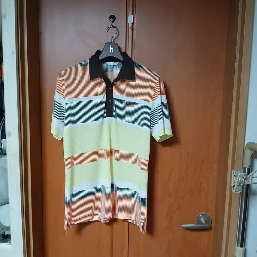 [BUNJANG] Elle Golf Men's Striped Polo Shirt / 엘르골프 남성 스트라이프 카라티셔츠