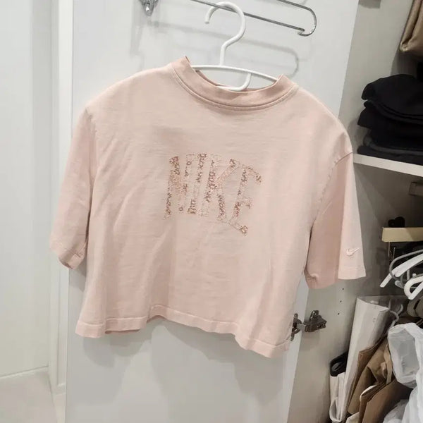 [BUNJANG] Nike Cropped T-Shirt - Pink (S) / 나이키 크롭 티셔츠 핑크s