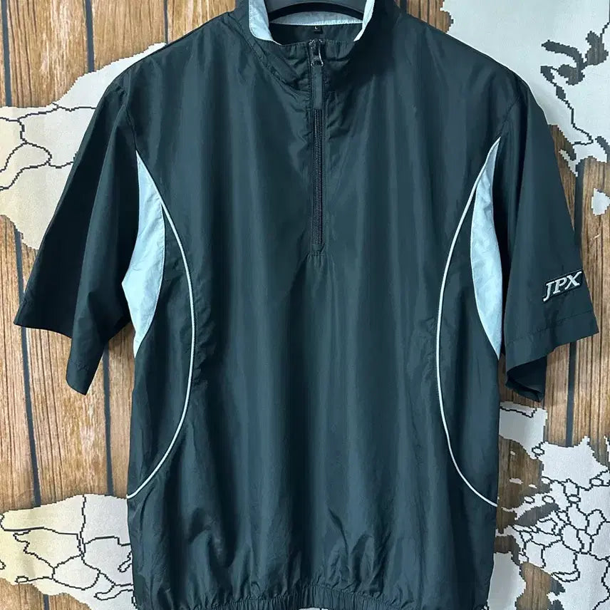 [BUNJANG] Mizuno JPX Half-Zip Golf Windbreaker Short Sleeve Anorak Black L / 미즈노 JPX 반집업 골프 바람막이 반팔 아노락 블랙 L
