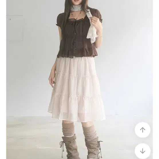 [BUNJANG] Binary One Sherbet Midi Skirt / 바이너리원 샤베트 미디스커트