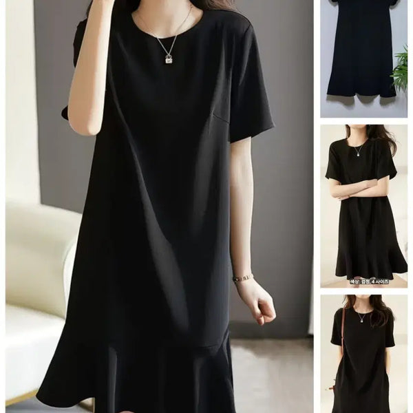 [BUNJANG] Black Frill Midi Dress / 블랙 프릴 원피스
