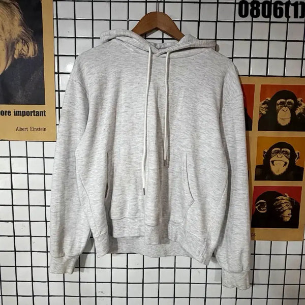 [BUNJANG] Basic Plain Hoodie (Medium, Grey) / 기본 무지 후드티 M 0806