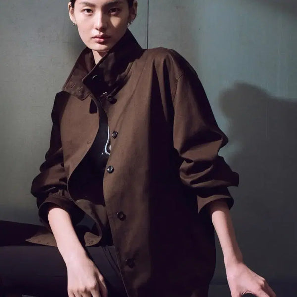 [BUNJANG] Pottery Women's High-Neck Cotton Jacket (Brown) / 포터리 자켓! 얼바닉30 낫띵리튼 문달 에토스 모노하 리본빛 더바넷