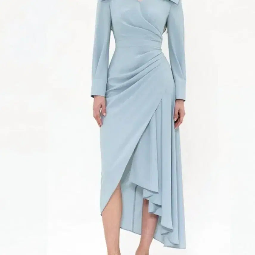 [BUNJANG] Grace Yu Blue Wrap Shirring Long Dress S / 새상품 그레이스유 원피스 스몰 S
