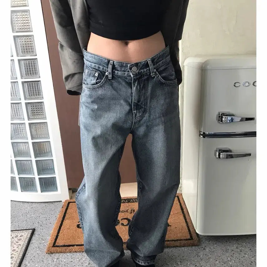 [BUNJANG] TheNive Rake Brushing Denim Pants Dark Blue / 더니브 Rake brushing denim/레이크 브러싱 데님 (다크블루)