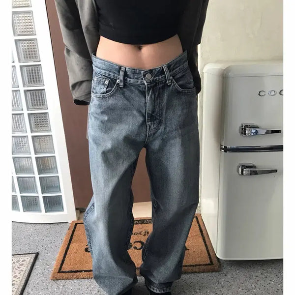[BUNJANG] TheNive Rake Brushing Denim Pants Dark Blue / 더니브 Rake brushing denim/레이크 브러싱 데님 (다크블루)