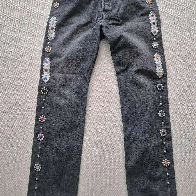 [BUNJANG] Kapital Gemstone Denim Black (Size 32) / 캐피탈 잼스톤 데님 블랙 흑청 32