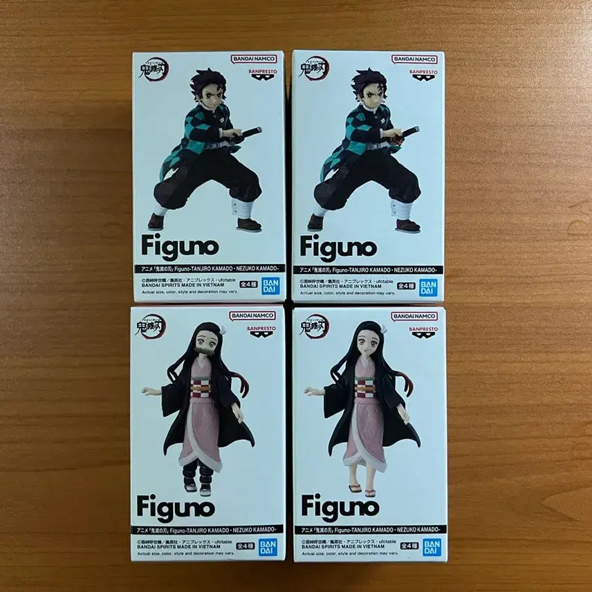 [BUNJANG] Demon Slayer Tanjiro & Nezuko 4-Figure Set (Figuno) / 귀멸의칼날/귀칼 탄지로, 네즈코 피규어 4종 일괄 (피그노/피구노/Figuno)