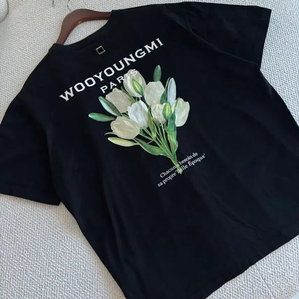 [BUNJANG] Wooyoungmi 22SS Tulip Flower Short-Sleeve T-Shirt Size 50 / [크림구매] 우영미 22SS 튤립 플라워 반팔 티셔츠 50사이즈