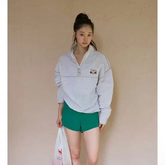 [BUNJANG] Via Plain SUMMER STRIPE ANORAK (Beige Stripe) / 비아플레인 VIA SUMMER STRIPE ANORAK (BEIGE STRIPE)