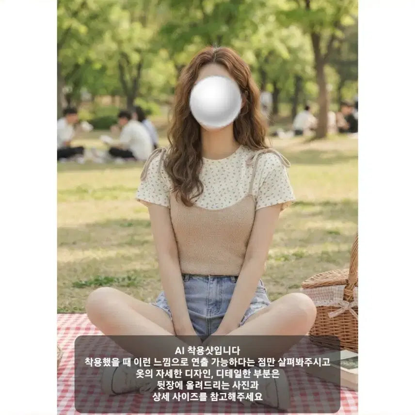 [BUNJANG] Summer Picnic Crop Top Set (Bustier & Short Sleeve) / 여름 피크닉 크롭티 (XS/S/M, 44/55/66, 80/85/90 사이즈)
