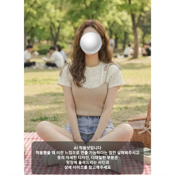 [BUNJANG] Summer Picnic Crop Top Set (Bustier & Short Sleeve) / 여름 피크닉 크롭티 (XS/S/M, 44/55/66, 80/85/90 사이즈)