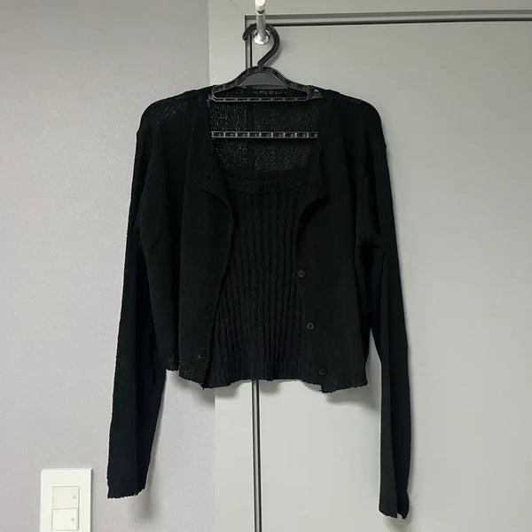 [BUNJANG] Sleeveless Cardigan Set / 데일리룩 여름 나시가디건 세트
