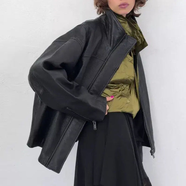 [BUNJANG] Zara Black Genuine Leather Jacket / 자라 블랙 양가죽 레더 자켓 새제품