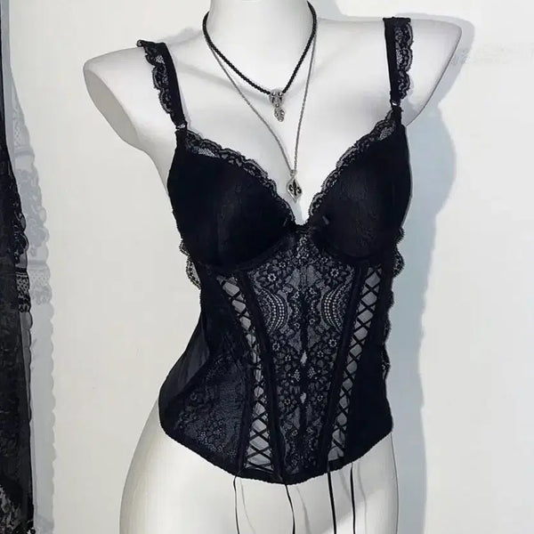 [BUNJANG] Eblin Black Lace Corset / 에블린 블랙 레이스 코르셋