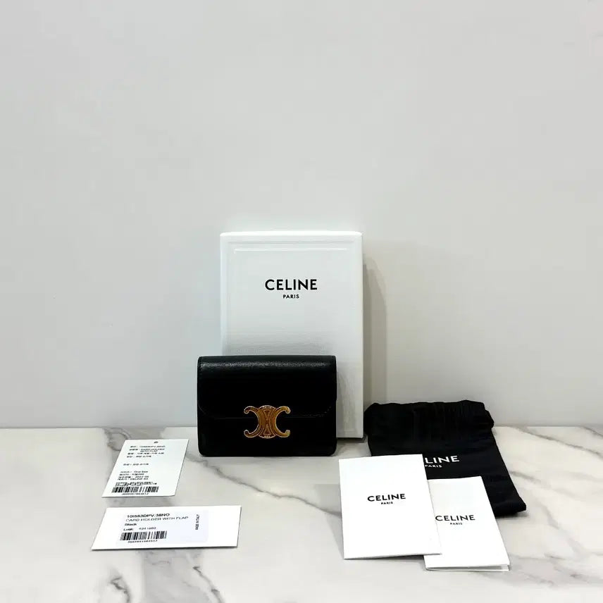 [BUNJANG] CELINE Triomphe Flap Cardholder Black 10I583DPV-38NO / 셀린느 트리옹프 플랩 카드지갑 블랙 10I583DPV-38NO