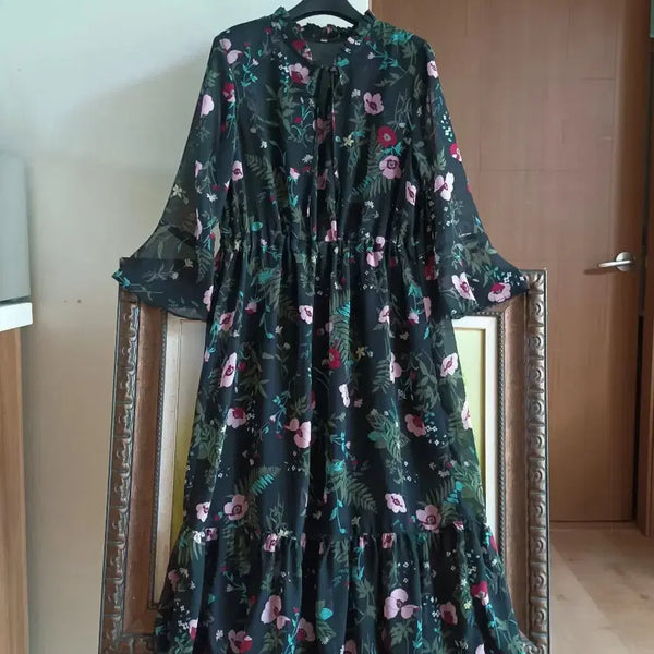 [BUNJANG] Floral Chiffon Long Dress / 플로럴 쉬폰 롱 원피스 66