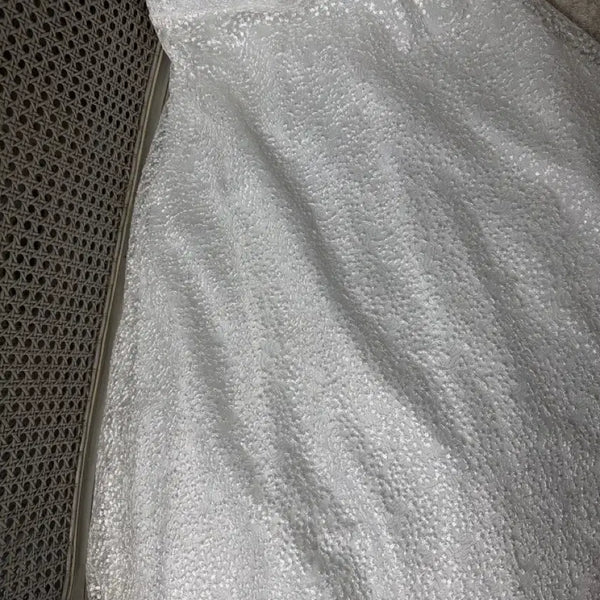 [BUNJANG] By Ssiny White Sequin Embroidered Lace Skirt / 바이씨니 화이트 시퀸 자수 스커트