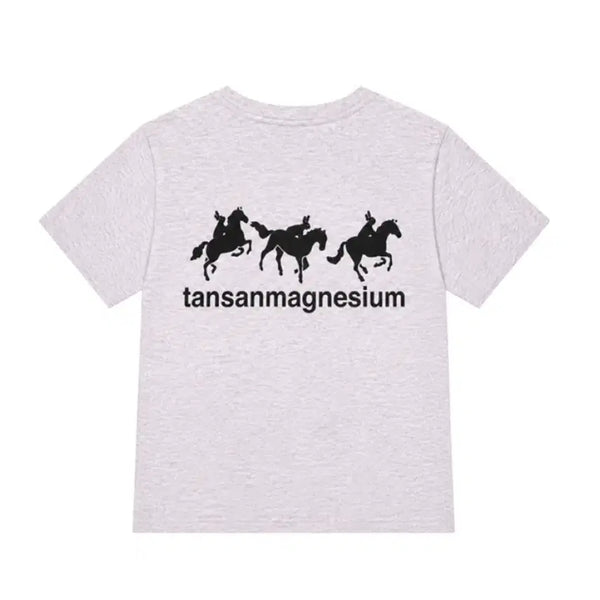 [BUNJANG] Horse Rabbit T-Shirt Light Pink/Black / 탄산마그네슘 홀스 래빗 티셔츠