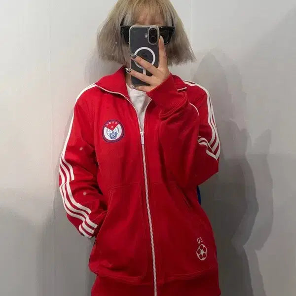 [BUNJANG] Adidas Rare Cuba Track Top Jersey Full Zip Red / 100 아디다스 희귀 쿠바 트랙탑 져지 집업 레드