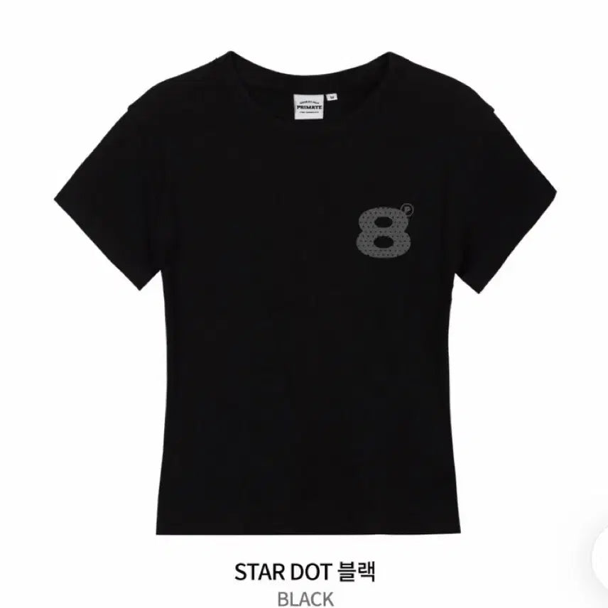 [BUNJANG] Prime Eight Ball Women's Slim Fit Short Sleeve T-Shirt Black M / 프라임에이트 BALL 여성 슬림핏 반팔티셔츠 반팔 티 블랙 M