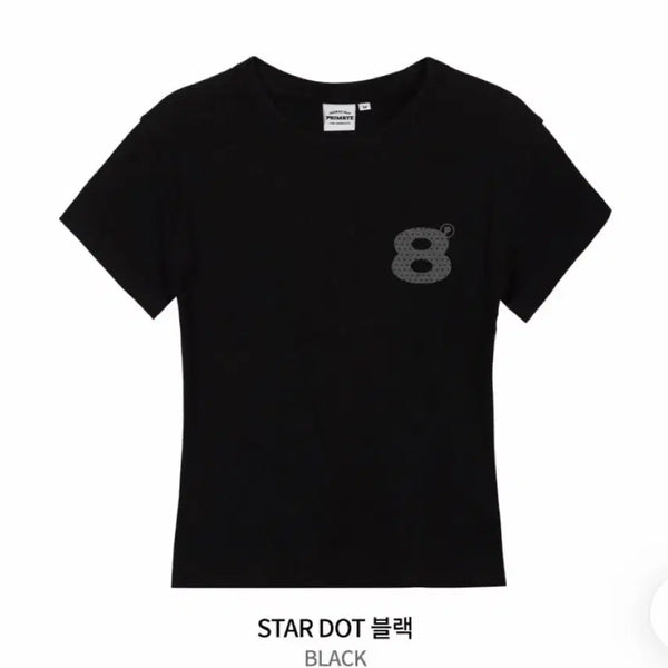 [BUNJANG] Prime Eight Ball Women's Slim Fit Short Sleeve T-Shirt Black M / 프라임에이트 BALL 여성 슬림핏 반팔티셔츠 반팔 티 블랙 M