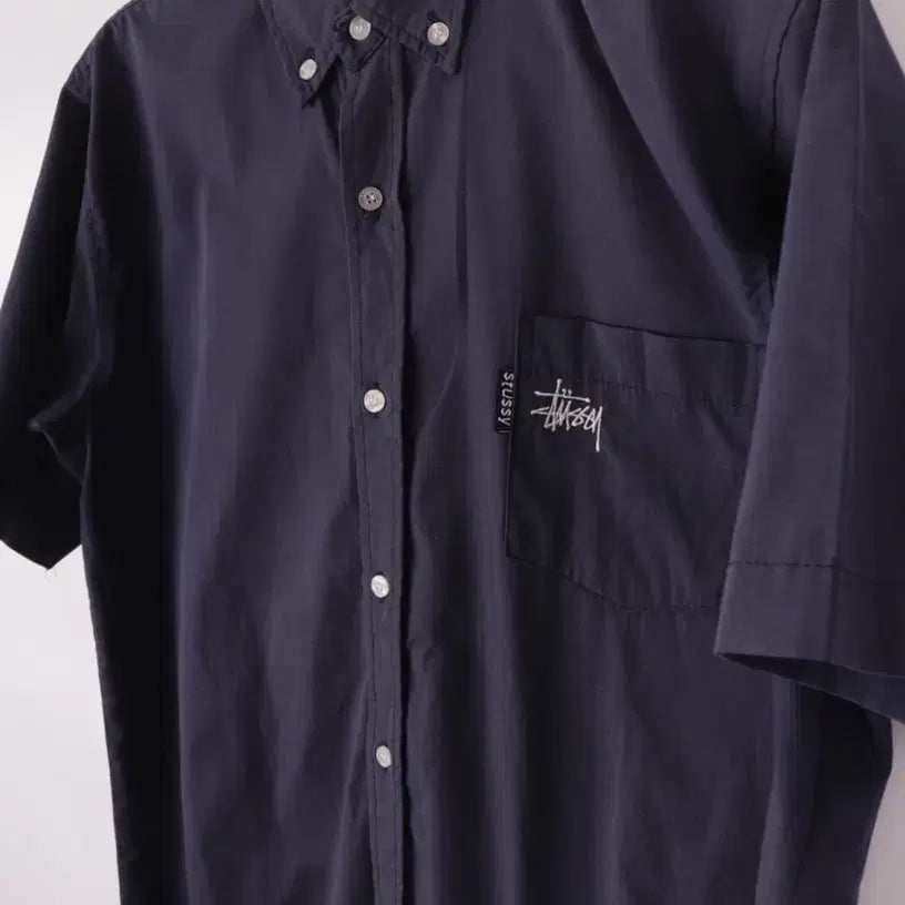 [BUNJANG] 1990s Stussy Archive Navy Short Sleeve Shirt - Size M / 1990s old Stussy Archive shirts 스투시 반팔 셔츠