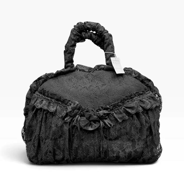 [BUNJANG] Vintage Frill Lace Boston Bag Tote Bag / 빈티지 프릴 레이스 토트백, 보스턴백