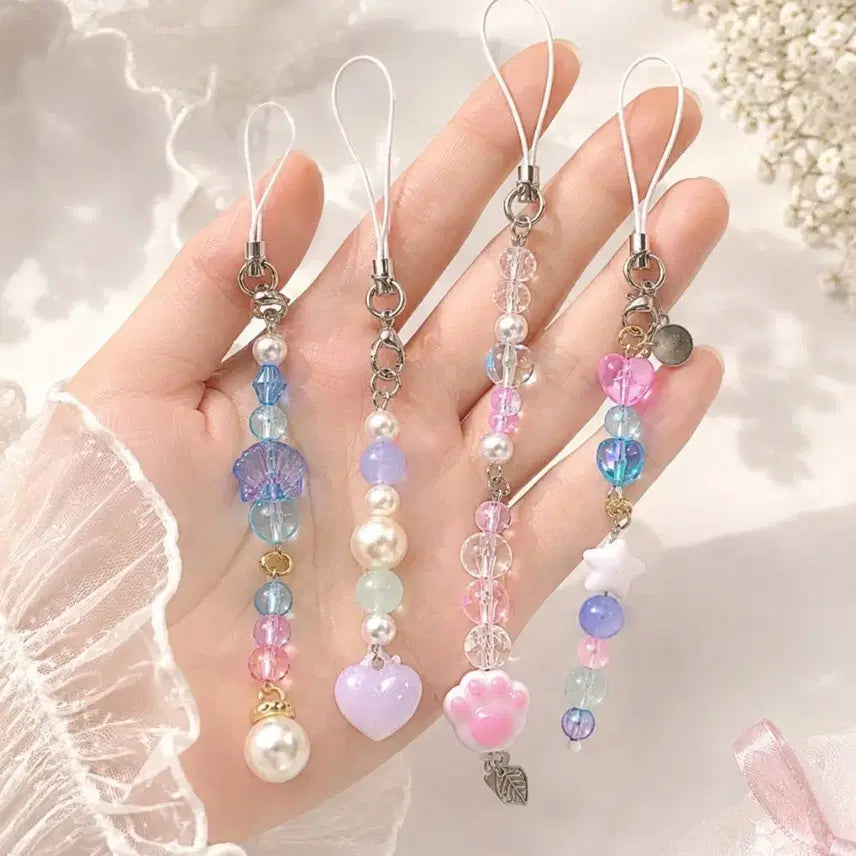 [BUNJANG] Beaded Charm Phone Strap / 비즈 키링 핸드폰 스트랩 4