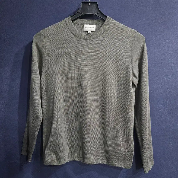 [BUNJANG] Solid Homme Khaki 100% Silk Men's Slim Fit Knit 48 / 솔리드옴므 카키 남성 슬림핏 48 견(실크100%) 니트