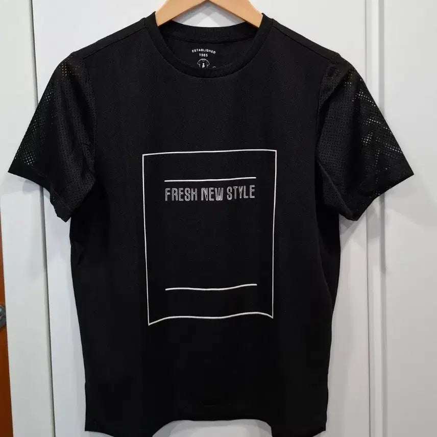[BUNJANG] Black Mesh Short Sleeve T-Shirt (XS) / 블랙 메쉬 반팔티 XS(85사이즈)(새상품)