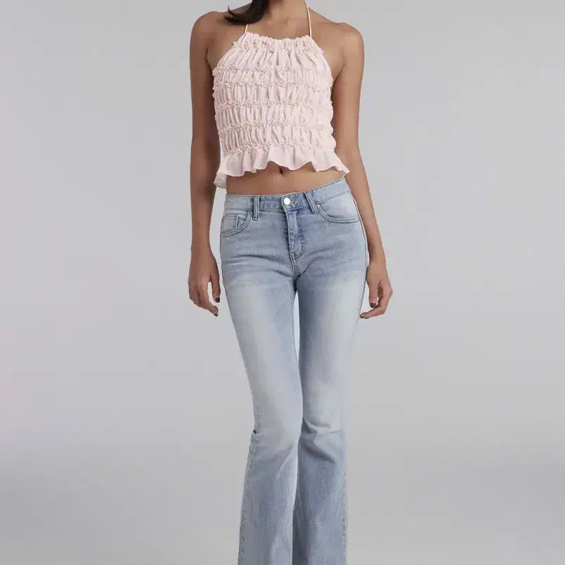 [BUNJANG] Kleesier Coco Shirring Halter Top, Baby Pink / 클리시어 Coco Shirring Halter Top, Baby pink