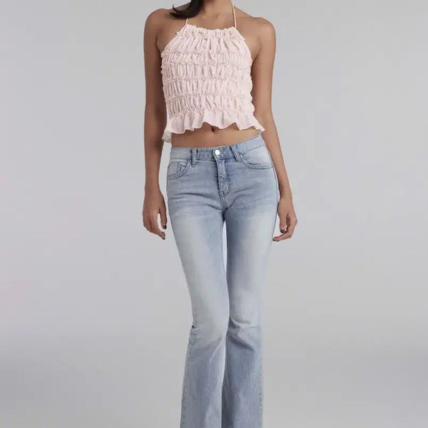 [BUNJANG] Kleesier Coco Shirring Halter Top, Baby Pink / 클리시어 Coco Shirring Halter Top, Baby pink