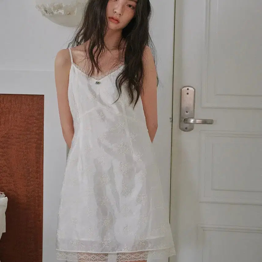 [BUNJANG] Ouel Satin Lace Slip Mini Dress / Ouel SATIN LACE SLIP MINI DRESS