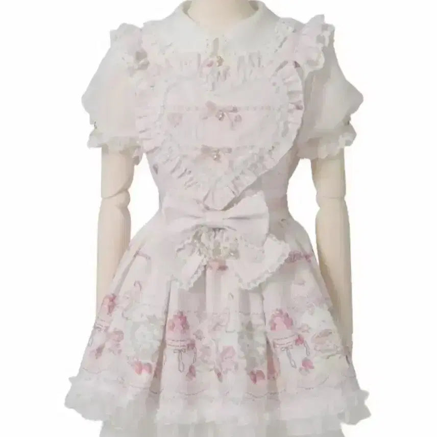 [BUNJANG] Liz Lisa Sweet Gingham Tea Room Dress Heart Apron Set / 리즈리사 스위트 깅엄 티룸 원피스 하트 에이프런 양산형 지뢰계 스나계 히메갸루 로리타 셋업
