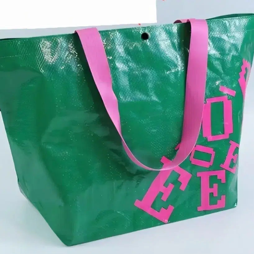[BUNJANG] Fashion Tote Bag / 패션 토트백 그린 핑크