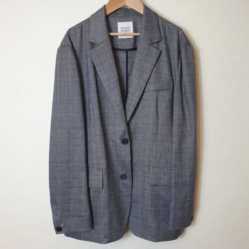 [BUNJANG] Studio Tomboy Glen Check Oversized Blazer Jacket / 스튜디오 톰보이 글렌체크 오버핏 블레이저 자켓