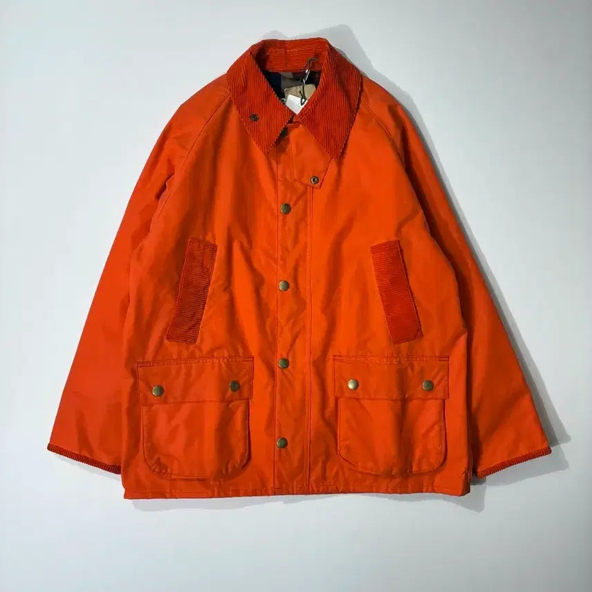 [BUNJANG] Barbour x Palm Angels Malik Bedale Waxed Jacket - Orange, Size M / BARBOUR 바버 X 팜엔젤스 비데일 왁스드 자켓 오렌지 M사이즈