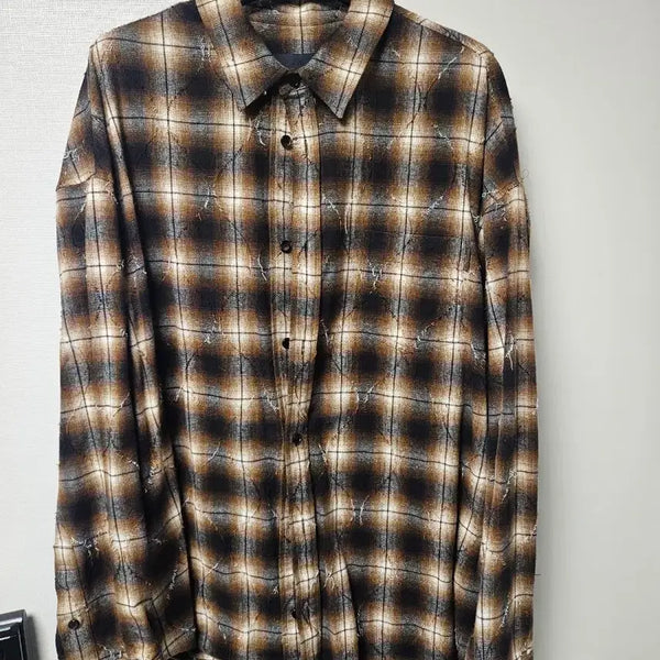 [BUNJANG] JUUN.J Argyle Brown Shirt Size 52 / [준지] 아가일 브라운 팝니다 52사이즈