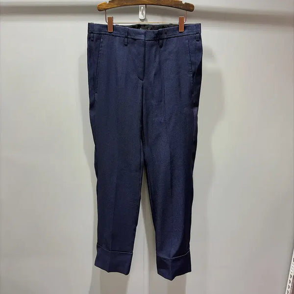 [BUNJANG] Nehera Women's Navy Technical Silk Gazar Slacks Pants / (정품/새상품) 네헤라 여성 네이비 테크니컬 실크 가자르 슬랙스 팬츠