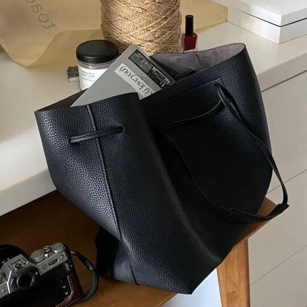 [BUNJANG] Soir Tote and Shoulder Bag Black / 스와 soir 토트 앤 숄더백 블랙