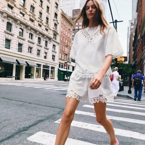 [BUNJANG] Zara Linen Embroidered Shorts / 자라 린넨 자수쇼츠